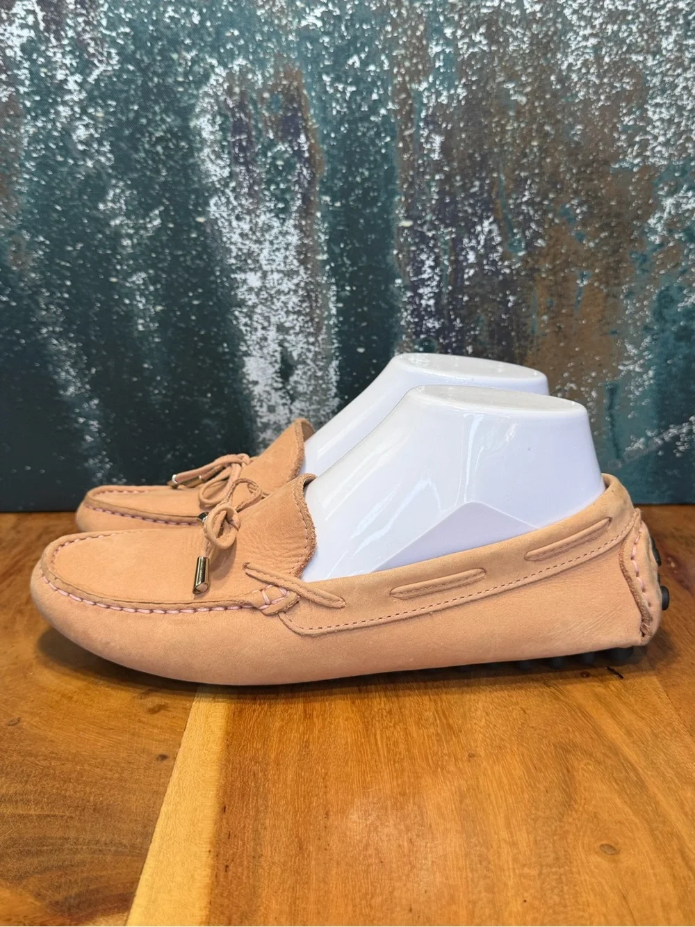 Mercanti Fiorentini Classic Driving Loafers Pink Suede Size 7.5